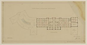 216689 Plattegrond van de bestaande tweede verdieping en het ontwerp voor de uitbreiding en wijziging daarvan in het ...